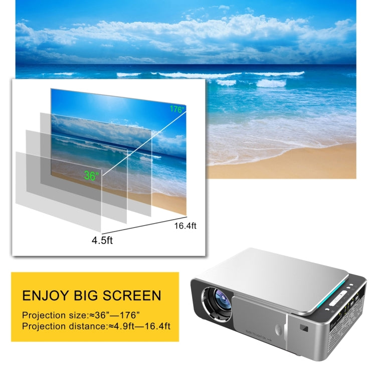 T6 2000ANSI Lumens 1080P LCD Mini Theater Projector, Phone Version, EU Plug(Red) - LED Projector by PMC Jewellery | Online Shopping South Africa | PMC Jewellery | Buy Now Pay Later Mobicred