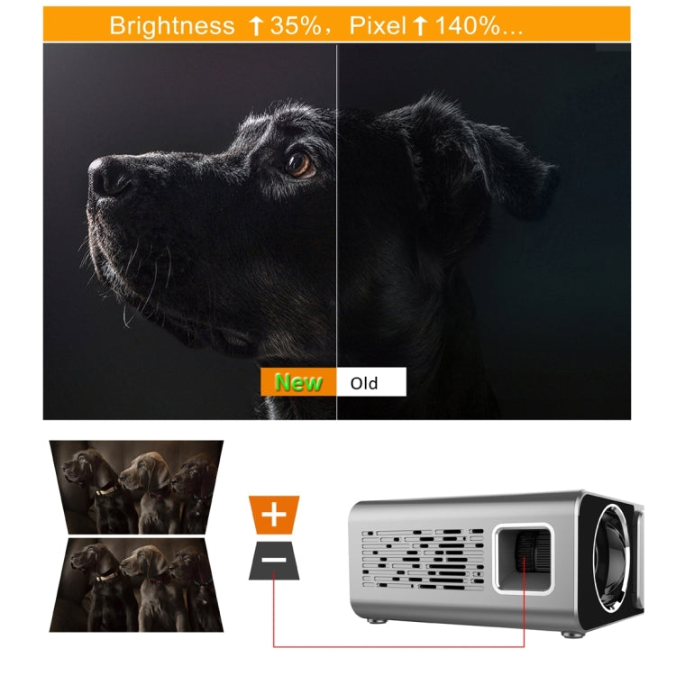 T6 3500ANSI Lumens 1080P LCD Mini Theater Projector, Standard Version, AU Plug (Silver) - LED Projector by PMC TechLife | Online Shopping South Africa | PMC TechLife