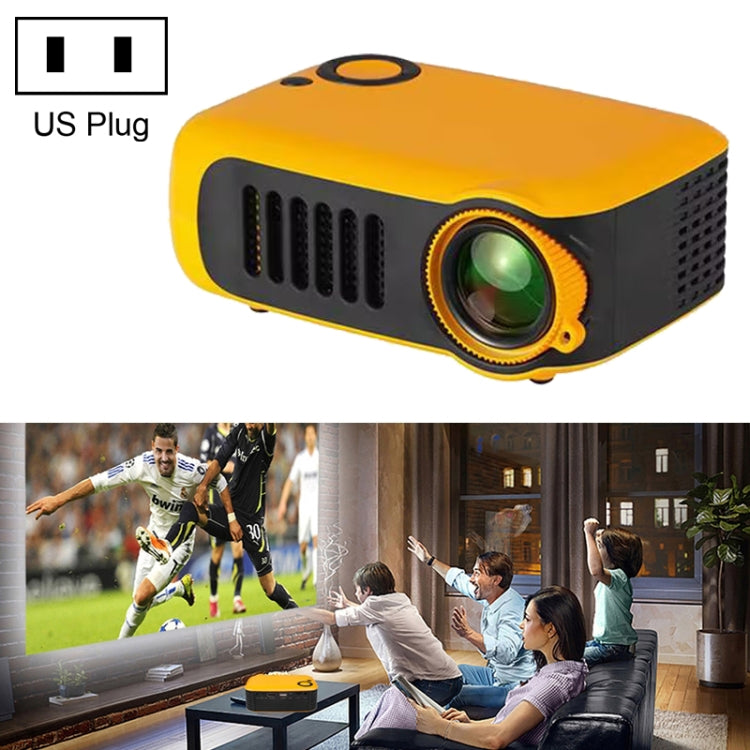 A2000 1080P Mini Portable Smart Projector Children Projector, US Plug(Yellow) - Mini Projector by PMC Jewellery | Online Shopping South Africa | PMC Jewellery | Buy Now Pay Later Mobicred