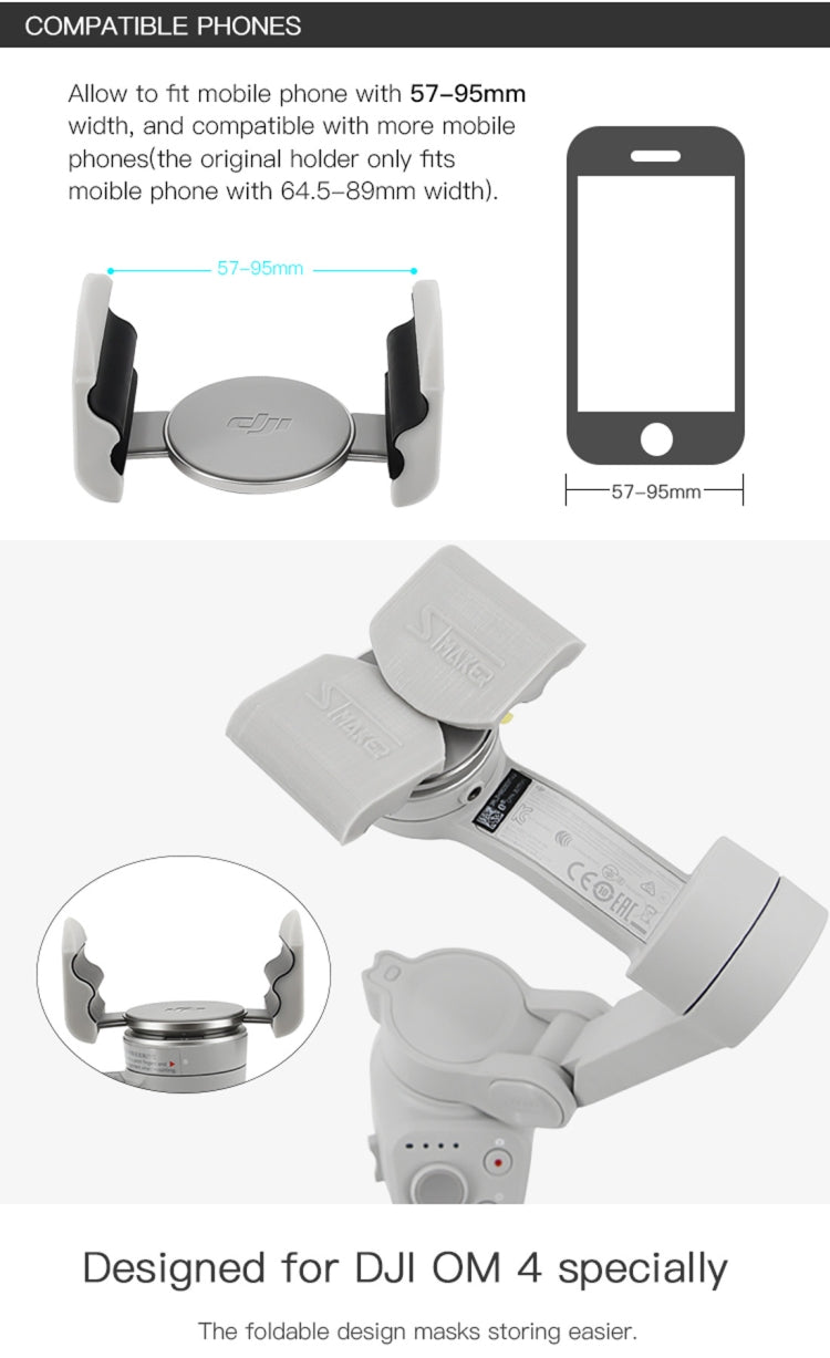 STMAKER Handheld Gimbal Quick Release Magnetic Buckle Clamp Expansion Bracket for DJI OM4 -  by PMC TechLife | Online Shopping South Africa | PMC TechLife | Buy Now Pay Later Mobicred