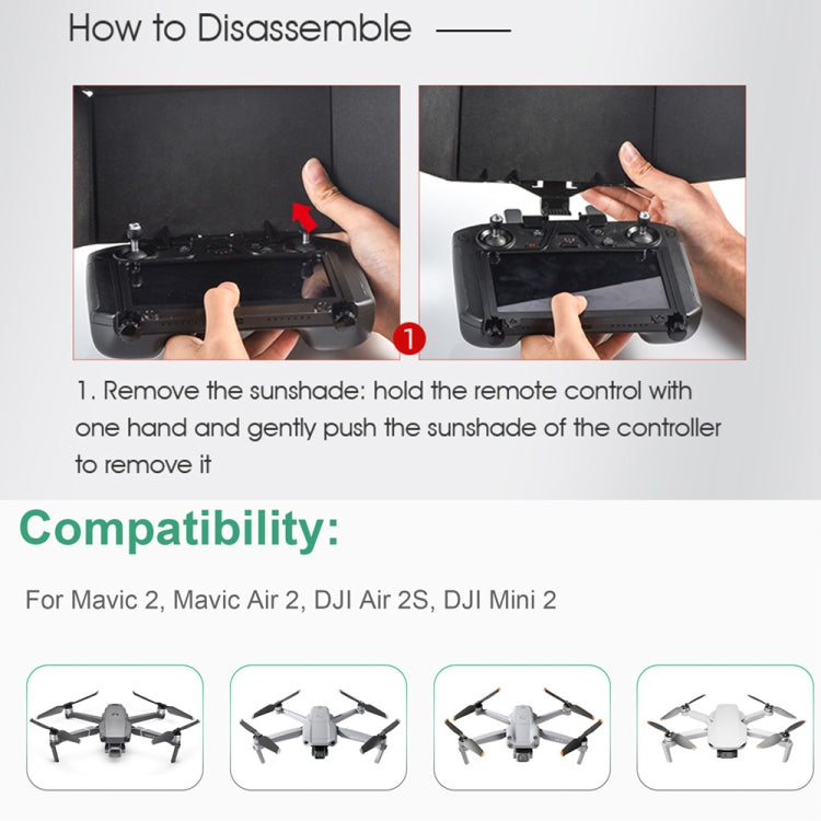 STARTRC Foldable Controller Sunshade with Screen Bracket for DJI Mavic 2 / Mavic Air 2 / Air 2S / Mini 2(Black) - Lens Hood by STARTRC | Online Shopping South Africa | PMC Jewellery | Buy Now Pay Later Mobicred