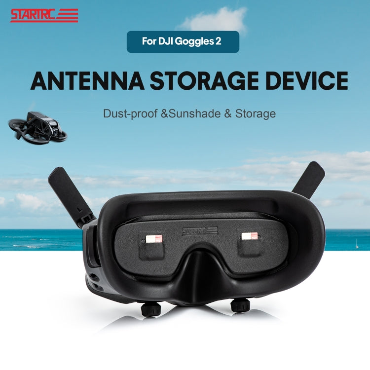 For DJI Goggles 2 / Avata Goggles STARTRC PU Dustproof Memory Card Storage Holder Lens Cover Antenna Storage Cover(Black) -  by PMC Jewellery | Online Shopping South Africa | PMC Jewellery