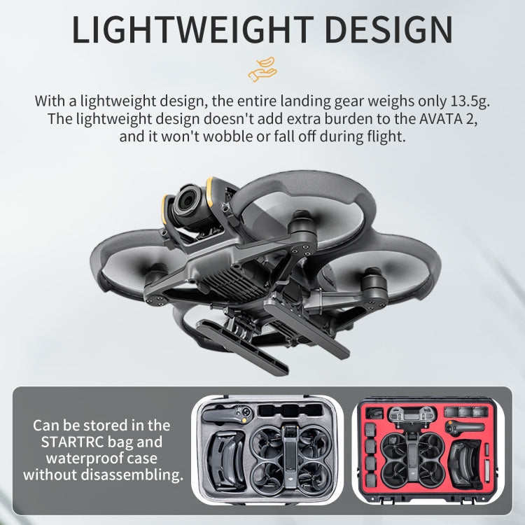 For DJI AVATA 2 STARTRC Folding Heightened Landing Gear Training Rack (Black) - Other by STARTRC | Online Shopping South Africa | PMC TechLife | Buy Now Pay Later Mobicred