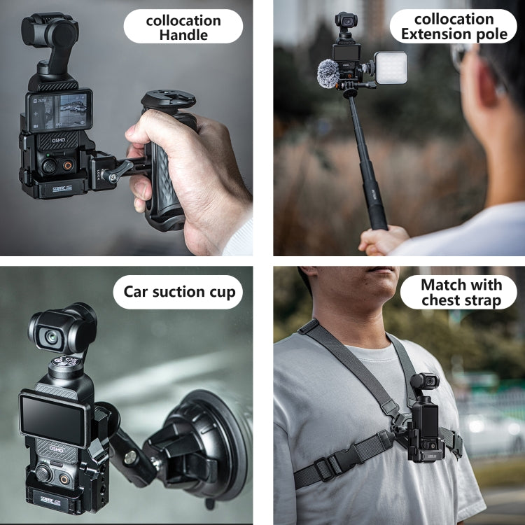 For DJI OSMO Pocket 3 STARTRC Metal Protection Frame Cage Expansion Adapter Bracket (Black) - free shipping - PMC TechLife - Order now!