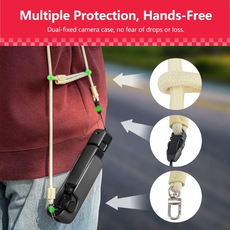 For DJI Pocket 3 STARTRC Adjustable Double-Ended Neck Strap (Yellow) - free shipping - PMC TechLife - Order now!