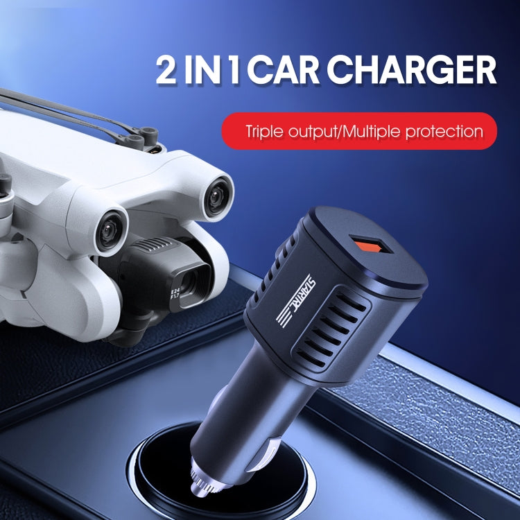 For DJI Mavic Mini 3 Pro STARTRC 2 in 1 Battery and Remote Control Charging Car Charger(Black) - Charger by PMC Jewellery | Online Shopping South Africa | PMC Jewellery | Buy Now Pay Later Mobicred