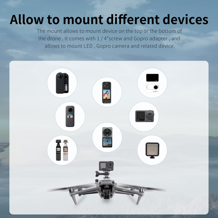 For DJI Air 3 STARTRC Night Navigation Light Speaker Expansion Mount (Grey) - free shipping - PMC TechLife - Order now!
