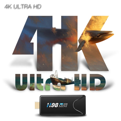 H98 Mini 4K Dongle Smart TV BOX Android 10 Media Player with Remote Control, Allwinner H313 Quad-core ARM Cortex-A53, RAM: 2GB, ROM: 16GB, Support WiFi, Bluetooth, OTG, US Plug - Allwinner H3 by PMC Jewellery | Online Shopping South Africa | PMC Jewellery | Buy Now Pay Later Mobicred