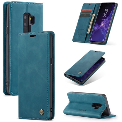 CaseMe-013 Multifunctional Retro Frosted Horizontal Flip Leather Case with Card Slot & Holder & Wallet for Galaxy S9 Plus(Blue) - Galaxy Phone Cases by CaseMe | Online Shopping South Africa | PMC Jewellery | Buy Now Pay Later Mobicred