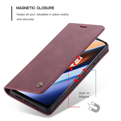 CaseMe-013 Multi-functional Retro Frosted Horizontal Flip Leather Case with Card Slot & Holder & Wallet For OnePlus 7(Wine Red) - OnePlus Cases by CaseMe | Online Shopping South Africa | PMC Jewellery | Buy Now Pay Later Mobicred