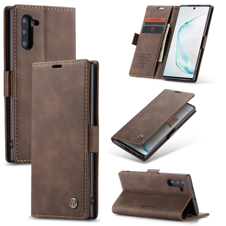 CaseMe-013 Multifunctional Horizontal Flip Leather Case with Card Slot & Holder for Galaxy Note 10(Coffee) - Galaxy Phone Cases by CaseMe | Online Shopping South Africa | PMC Jewellery | Buy Now Pay Later Mobicred