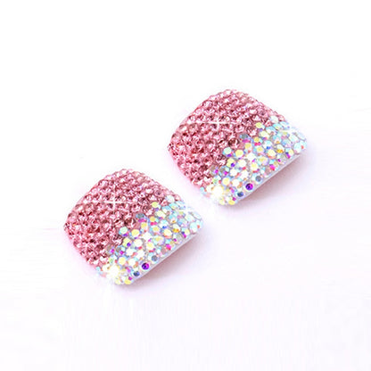 2 PCS Crystal Fake Nail Art Tips Rhinestone Full Cover Toenails Decals Stickers(NO:32) - Nail Stickers by PMC Jewellery | Online Shopping South Africa | PMC Jewellery | Buy Now Pay Later Mobicred