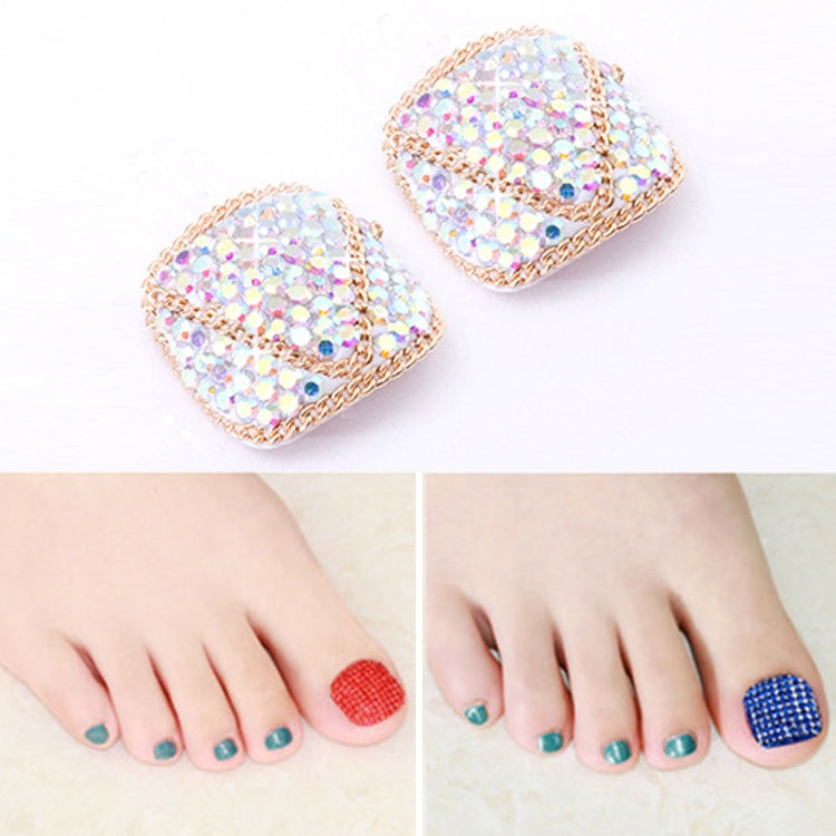 2 PCS Crystal Fake Nail Art Tips Rhinestone Full Cover Toenails Decals Stickers(NO:37) - Nail Stickers by PMC Jewellery | Online Shopping South Africa | PMC Jewellery | Buy Now Pay Later Mobicred