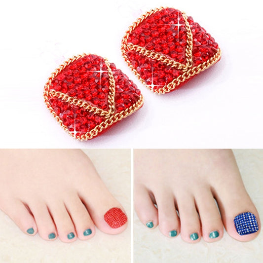 2 PCS Crystal Fake Nail Art Tips Rhinestone Full Cover Toenails Decals Stickers(NO:40) - Nail Stickers by PMC Jewellery | Online Shopping South Africa | PMC Jewellery | Buy Now Pay Later Mobicred