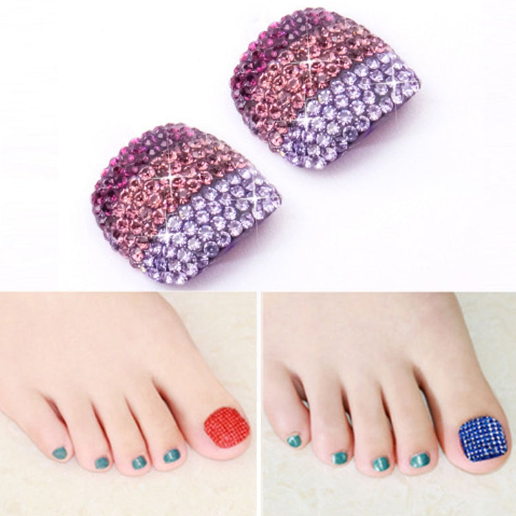 2 PCS Crystal Fake Nail Art Tips Rhinestone Full Cover Toenails Decals Stickers(NO:24) - Nail Stickers by PMC Jewellery | Online Shopping South Africa | PMC Jewellery | Buy Now Pay Later Mobicred