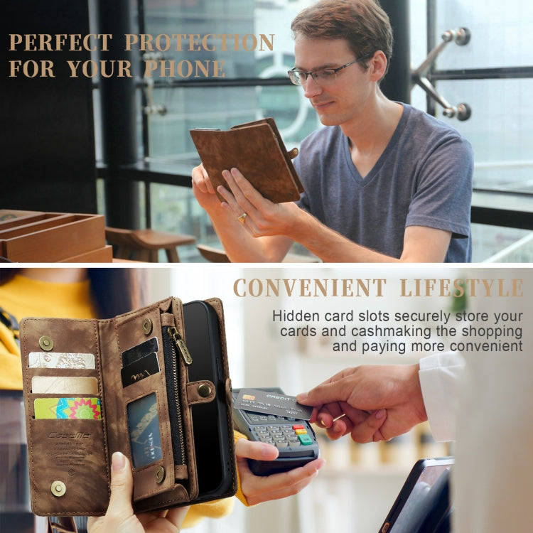 For iPhone 11 CaseMe-008 Detachable Multifunctional Horizontal Flip Leather Case with Card Slot & Holder & Zipper Wallet & Photo Frame (Brown) - iPhone 11 Cases by CaseMe | Online Shopping South Africa | PMC Jewellery | Buy Now Pay Later Mobicred