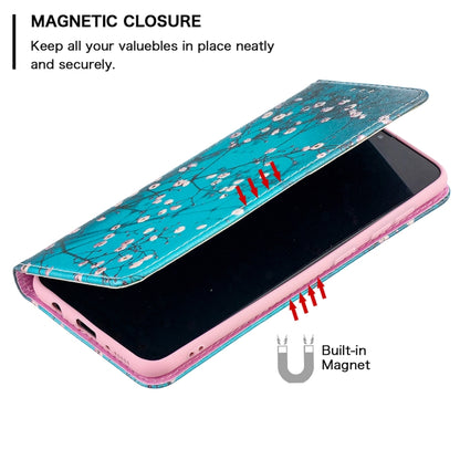 For Samsung Galaxy A50 Colored Drawing Pattern Invisible Magnetic Horizontal Flip PU Leather Case with Holder & Card Slots & Wallet(Plum Blossom) - Galaxy Phone Cases by PMC Jewellery | Online Shopping South Africa | PMC Jewellery