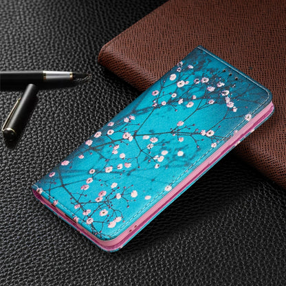 For Samsung Galaxy A50 Colored Drawing Pattern Invisible Magnetic Horizontal Flip PU Leather Case with Holder & Card Slots & Wallet(Plum Blossom) - Galaxy Phone Cases by PMC Jewellery | Online Shopping South Africa | PMC Jewellery