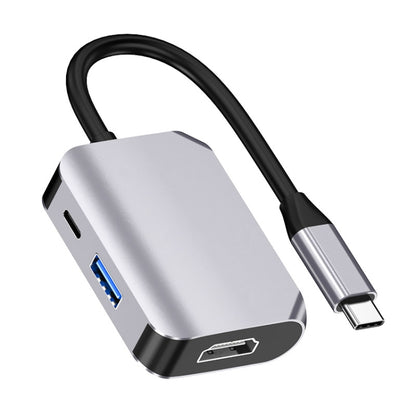 HW-6003 3 In 1 Type-C / USB-C to HDMI + PD + USB 3.0 Docking Station Adapter Converter(Grey) - USB HUB by PMC Jewellery | Online Shopping South Africa | PMC Jewellery | Buy Now Pay Later Mobicred