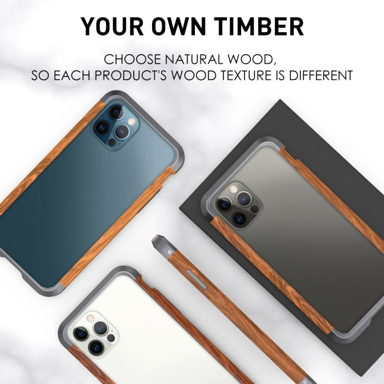 For iPhone 12 Pro Max R-JUST Metal + Wood Frame Protective Case - iPhone 12 Pro Max Cases by R-JUST | Online Shopping South Africa | PMC Jewellery