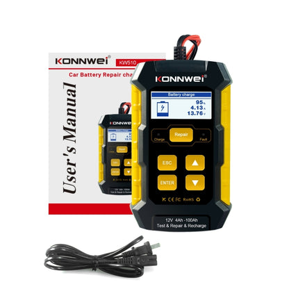 KONNWEI KW510 3 in 1 Car Battery Tester / Charger / Repairer, Support 8 Languages (EU Plug) - Code Readers & Scan Tools by KONNWEI | Online Shopping South Africa | PMC Jewellery | Buy Now Pay Later Mobicred