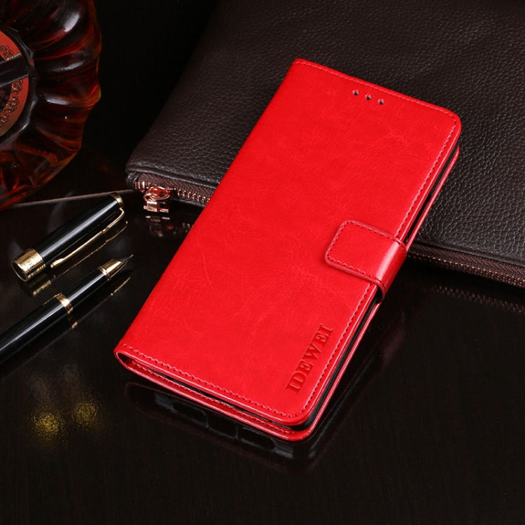 For Meizu M10 idewei Crazy Horse Texture Horizontal Flip Leather Case with Holder & Card Slots & Wallet(Red) - Meizu by idewei | Online Shopping South Africa | PMC Jewellery | Buy Now Pay Later Mobicred