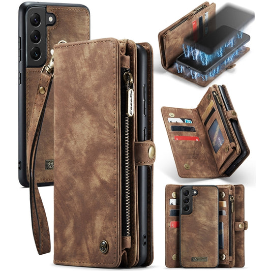 For Samsung Galaxy S21+ 5G CaseMe-008 Detachable Multifunctional Flip Leather Phone Case(Brown) - Galaxy S21+ 5G Cases by CaseMe | Online Shopping South Africa | PMC Jewellery | Buy Now Pay Later Mobicred