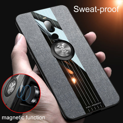 For Meizu Note 8 XINLI Stitching Cloth Texture Shockproof TPU Protective Case with Ring Holder(Black) - Meizu by XINLI | Online Shopping South Africa | PMC Jewellery | Buy Now Pay Later Mobicred