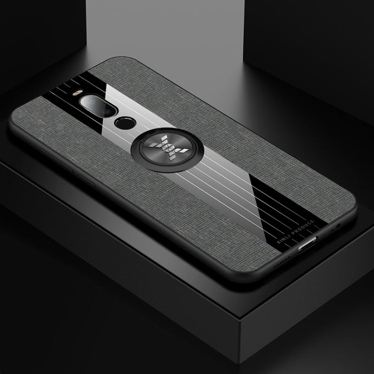 For Meizu Note 8 XINLI Stitching Cloth Texture Shockproof TPU Protective Case with Ring Holder(Grey) - More Brand by XINLI | Online Shopping South Africa | PMC Jewellery | Buy Now Pay Later Mobicred