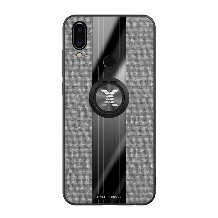 For Meizu Note 9 XINLI Stitching Cloth Texture Shockproof TPU Protective Case with Ring Holder(Grey) - Meizu by XINLI | Online Shopping South Africa | PMC Jewellery | Buy Now Pay Later Mobicred