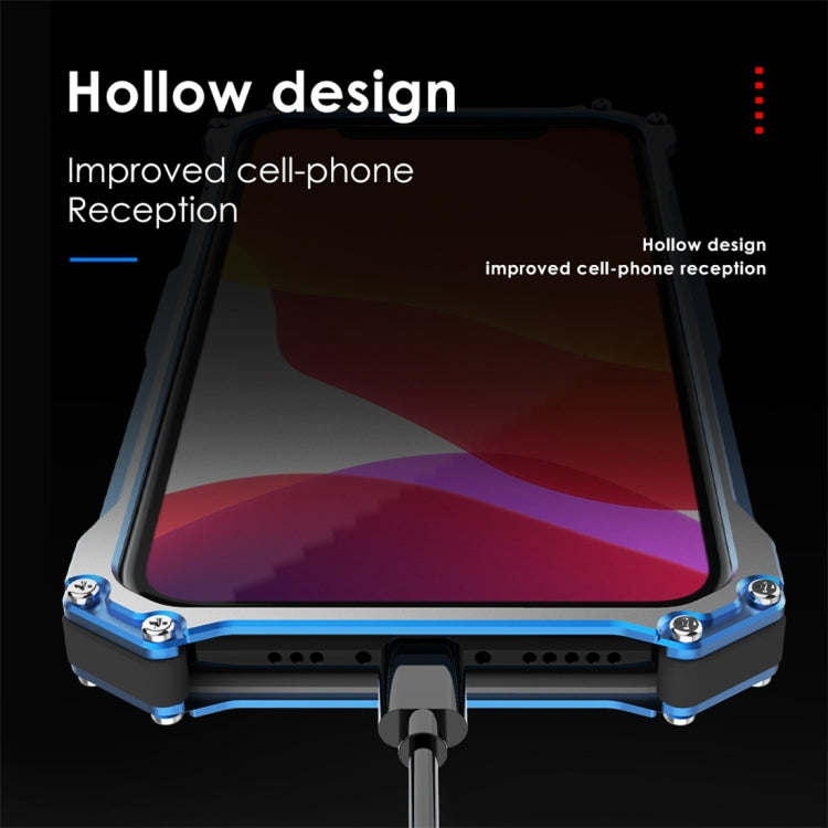 For iPhone 11 Pro R-JUST Shockproof Dustproof Armor Metal Protective Case(Blue) - free shipping - PMC TechLife - Order now!