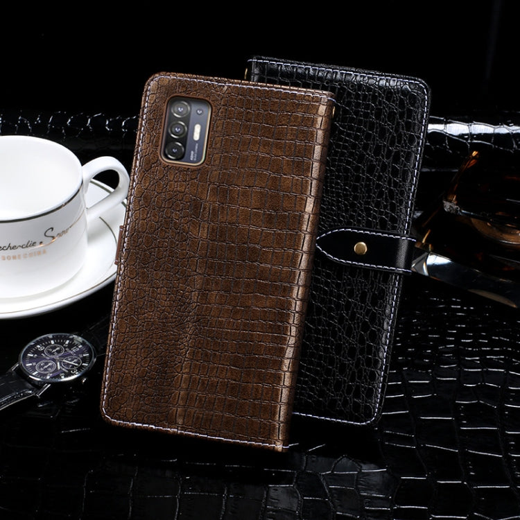 For HTC Desire 21+ idewei Crocodile Texture Horizontal Flip Leather Case with Holder & Card Slots & Wallet(Black) - HTC by idewei | Online Shopping South Africa | PMC Jewellery | Buy Now Pay Later Mobicred