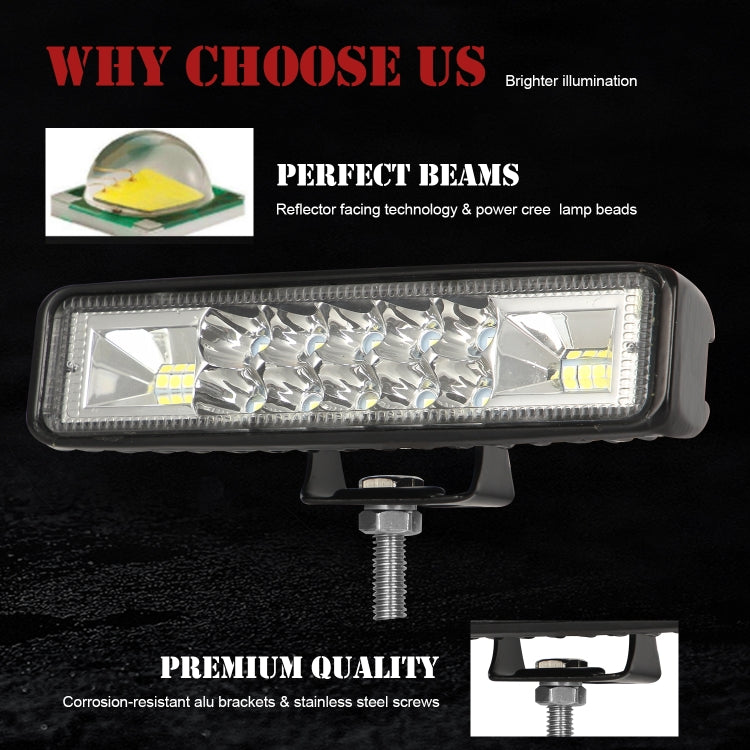 2 PCS Car 6 inch Dual-row Mixed Light Strip Lamp Floodlight & Spotlight Work Light - Work Lights by PMC Jewellery | Online Shopping South Africa | PMC Jewellery | Buy Now Pay Later Mobicred