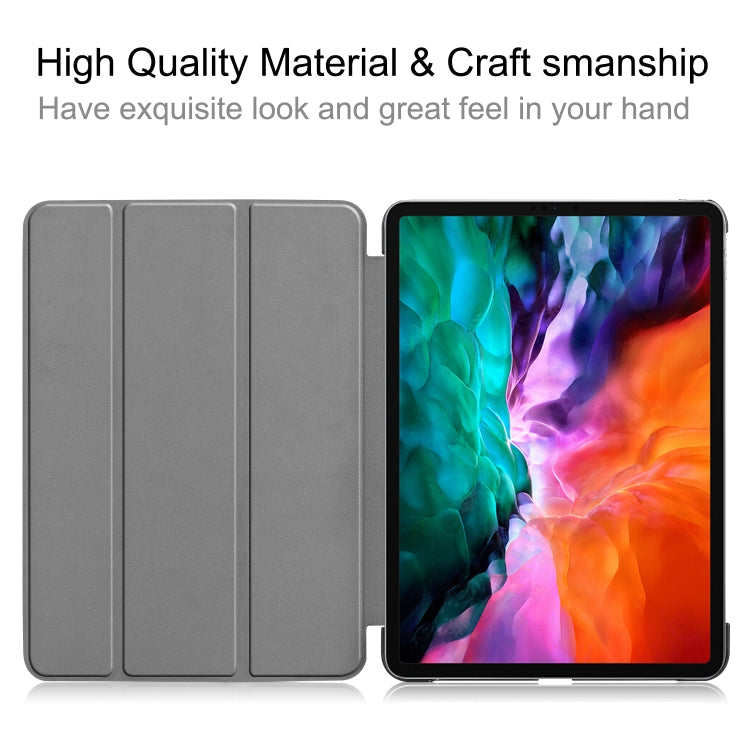 For  iPad Air 13 2024 / Pro 12.9 2022 Custer Texture 3-folding Smart Leather Tablet Case(Black) - iPad Pro 12.9 (2022/2021) Cases by PMC TechLife | Online Shopping South Africa | PMC TechLife | Buy Now Pay Later Mobicred