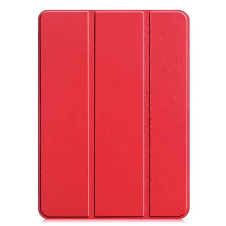For  iPad Air 13 2024 / Pro 12.9 2022 Custer Texture 3-folding Smart Leather Tablet Case(Red) - iPad Pro 12.9 (2022/2021) Cases by PMC Jewellery | Online Shopping South Africa | PMC Jewellery | Buy Now Pay Later Mobicred