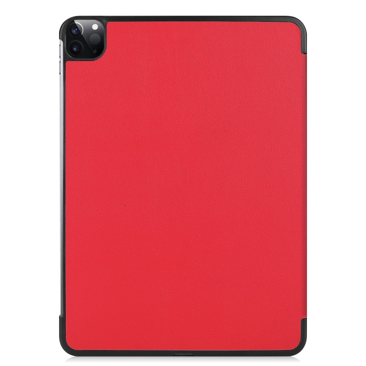 For  iPad Air 13 2024 / Pro 12.9 2022 Custer Texture 3-folding Smart Leather Tablet Case(Red) - iPad Pro 12.9 (2022/2021) Cases by PMC Jewellery | Online Shopping South Africa | PMC Jewellery | Buy Now Pay Later Mobicred