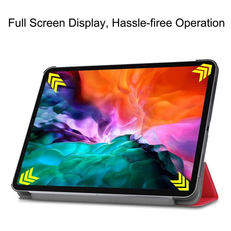 For  iPad Air 13 2024 / Pro 12.9 2022 Custer Texture 3-folding Smart Leather Tablet Case(Red) - iPad Pro 12.9 (2022/2021) Cases by PMC TechLife | Online Shopping South Africa | PMC TechLife | Buy Now Pay Later Mobicred