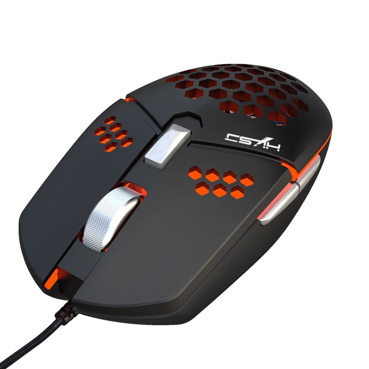 HXSJ J400 6 Keys 8000DPI RGB Light Fan Cooling Gaming Wired Mouse - Wired Mice by HXSJ | Online Shopping South Africa | PMC Jewellery