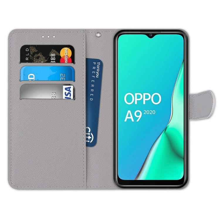 For OPPO A9 (2020) / A5 (2020) / A11X / A11 Coloured Drawing Cross Texture Horizontal Flip PU Leather Case with Holder & Card Slots & Wallet & Lanyard(Cat Becomes Tiger) - OPPO Cases by PMC Jewellery | Online Shopping South Africa | PMC Jewellery