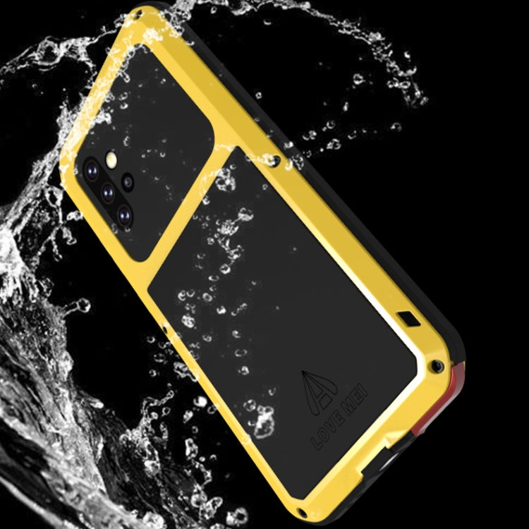 For Samsung Galaxy A72 5G / 4G LOVE MEI Metal Shockproof Waterproof Dustproof Protective Case with Glass(White) - Galaxy Phone Cases by LOVE MEI | Online Shopping South Africa | PMC Jewellery