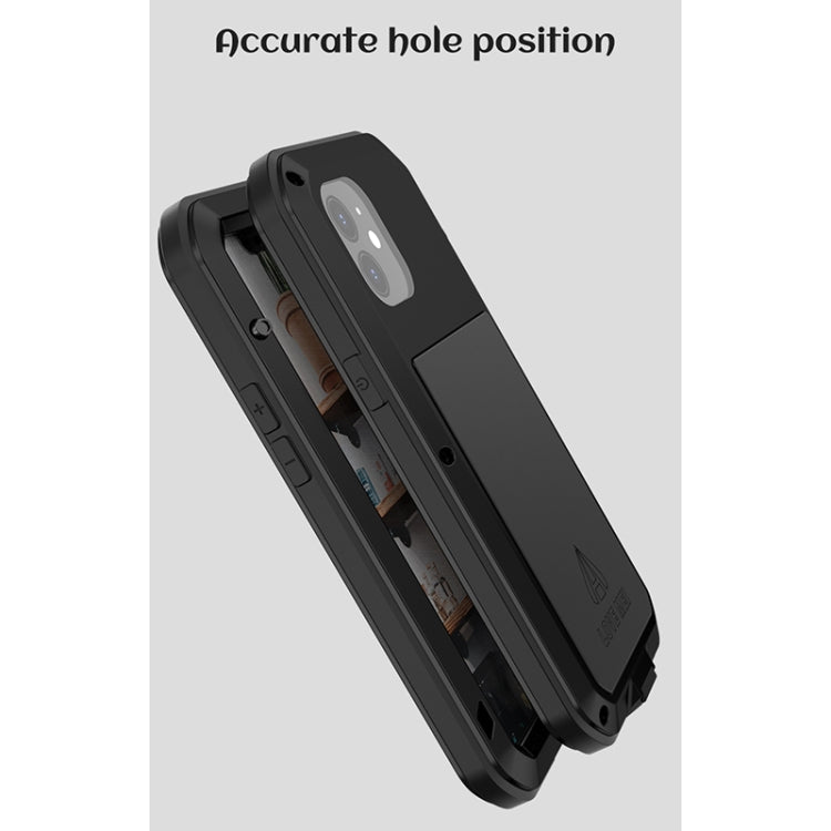 For iPhone 12 LOVE MEI Metal Shockproof Life Waterproof Dustproof Protective Case(Silver) - free shipping - PMC TechLife - Order now!