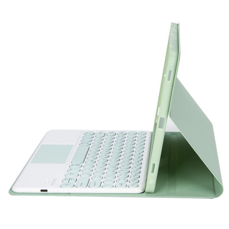 YT11B-A Detachable Candy Color Skin Feel Texture Round Keycap Bluetooth Keyboard Leather Case with Touch Control For iPad Pro 11 inch 2020 & 2018(Light Green) - For iPad Pro by PMC Jewellery | Online Shopping South Africa | PMC Jewellery