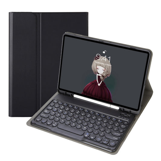 YA610B Detachable Lambskin Texture Round Keycap Bluetooth Keyboard Leather Tablet Case with Pen Slot & Stand For Samsung Galaxy Tab S6 Lite 10.4 P610 & P615 (2020)(Black) - Samsung Keyboard by PMC Jewellery | Online Shopping South Africa | PMC Jewellery