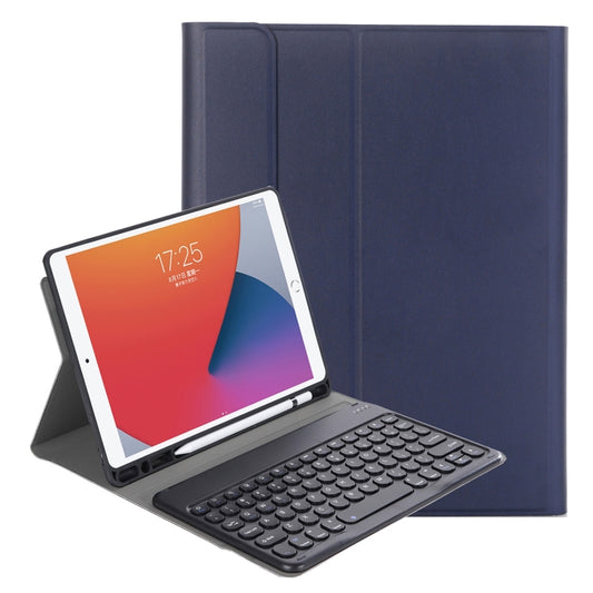 YA870B Detachable Lambskin Texture Round Keycap Bluetooth Keyboard Leather Tablet Case with Pen Slot & Stand For Samsung Galaxy Tab S7 T870 / T875 11 inch 2020(Dark Blue) - Samsung Keyboard by PMC Jewellery | Online Shopping South Africa | PMC Jewellery