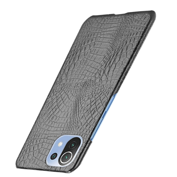For Xiaomi Mi 11 Lite Shockproof Crocodile Texture PC + PU Case(Black) - Xiaomi Cases by PMC TechLife | Online Shopping South Africa | PMC TechLife