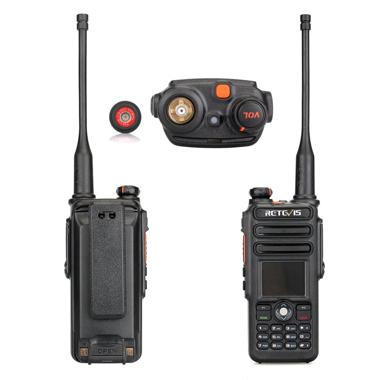 RETEVIS RT82 136-174&400-480MHz 3000CHS Dual Band DMR Digital Waterproof Two Way Radio Handheld Walkie Talkie, EU Plug(Black) - Handheld Walkie Talkie by RETEVIS | Online Shopping South Africa | PMC Jewellery | Buy Now Pay Later Mobicred