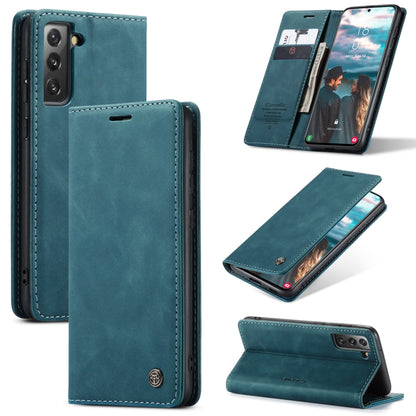 For Samsung Galaxy S21 FE CaseMe 013 Multifunctional Horizontal Flip Leather Case, with Card Slot & Holder & Wallet(Blue) - Galaxy Phone Cases by CaseMe | Online Shopping South Africa | PMC Jewellery | Buy Now Pay Later Mobicred