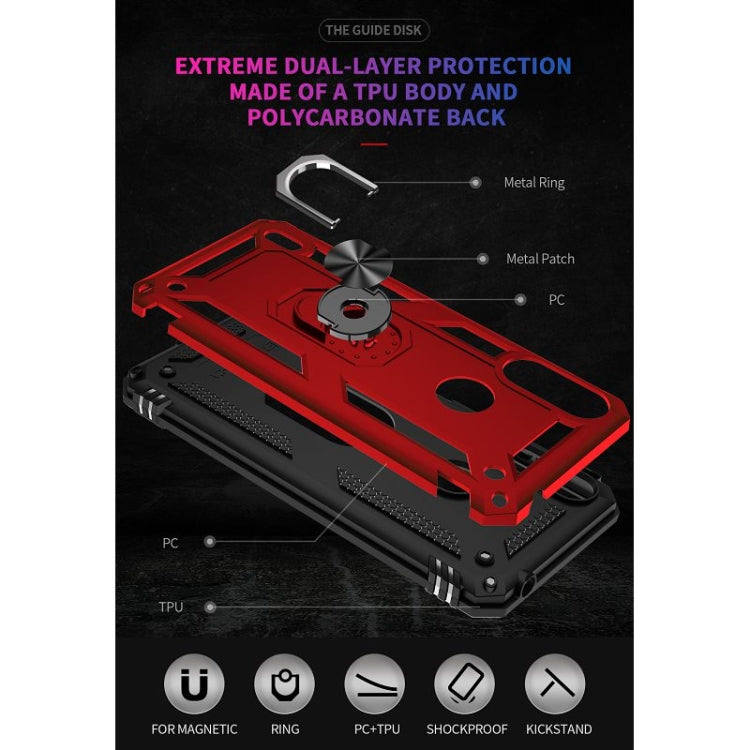 For Motorola Moto E7 Power (2021) Shockproof TPU + PC Protective Case with 360 Degree Rotating Holder(Red) - Motorola Cases by PMC Jewellery | Online Shopping South Africa | PMC Jewellery | Buy Now Pay Later Mobicred