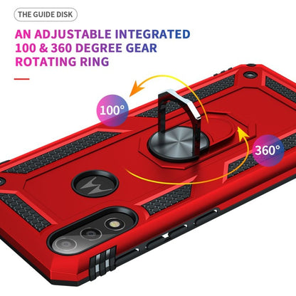 For Motorola Moto E7 Power (2021) Shockproof TPU + PC Protective Case with 360 Degree Rotating Holder(Red) - Motorola Cases by PMC Jewellery | Online Shopping South Africa | PMC Jewellery | Buy Now Pay Later Mobicred