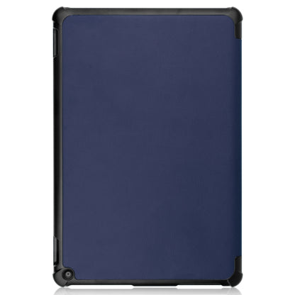 For Amazon Fire HD 10 (2021) Custer Texture Horizontal Flip Leather Case with Three-folding Holder & Sleep / Wake-up Function(Dark Blue) - Amazon by PMC Jewellery | Online Shopping South Africa | PMC Jewellery | Buy Now Pay Later Mobicred